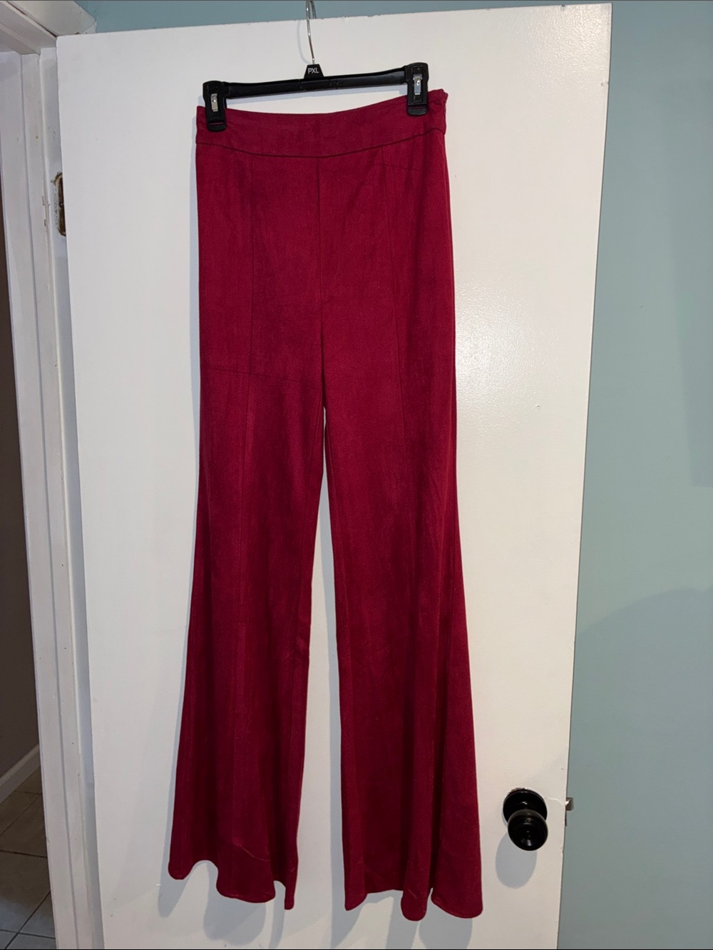 Pink/Red Suede Type Flared Cowgirl Pants Bachelorette Halloween